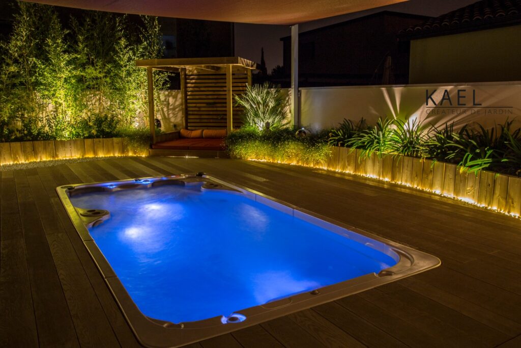 Mise en valeur du spa grâce au led de couleurs