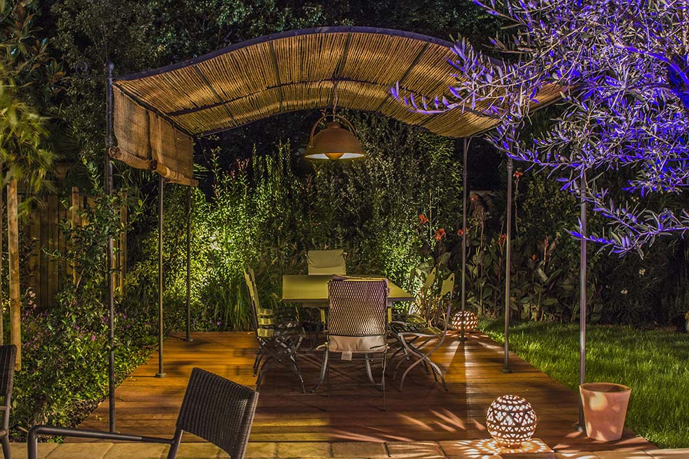 Jardin de nuit ambiance cosy sur Blagnac