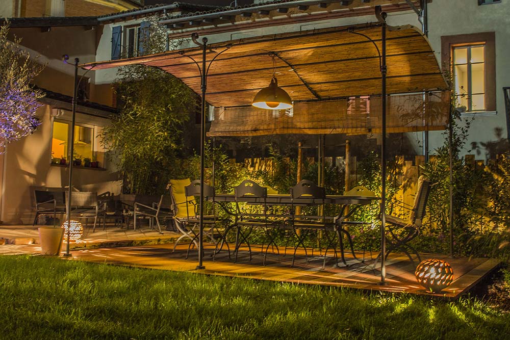 Jardin de nuit ambiance cosy sur Blagnac