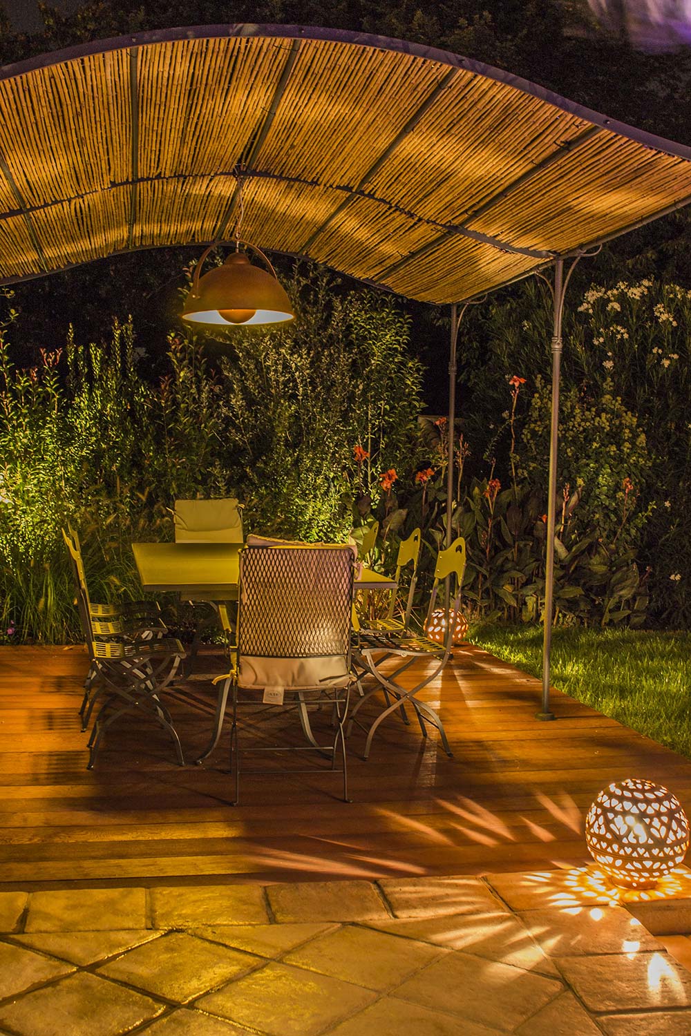 Jardin de nuit ambiance cosy sur Blagnac