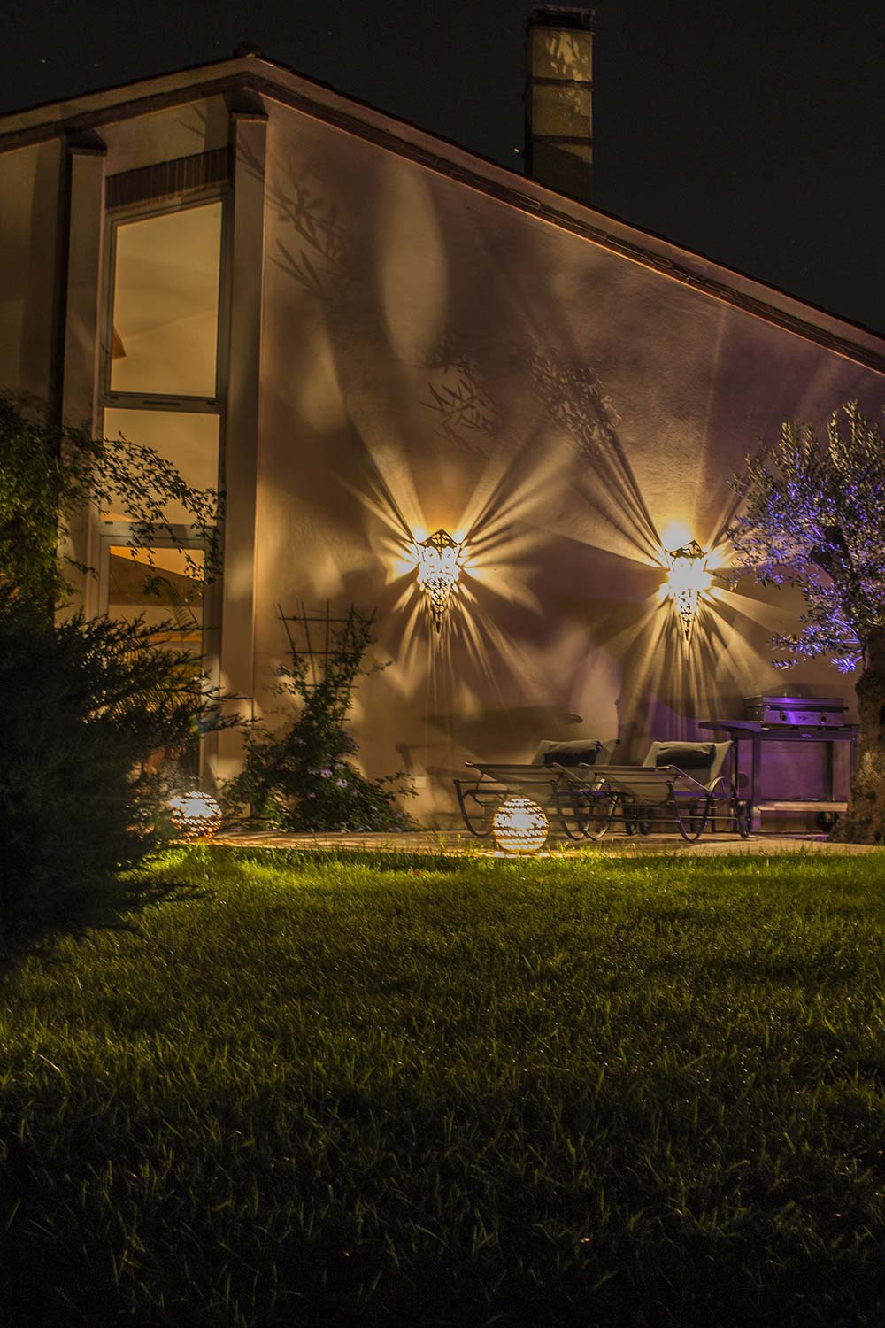 Jardin de nuit ambiance cosy sur Blagnac