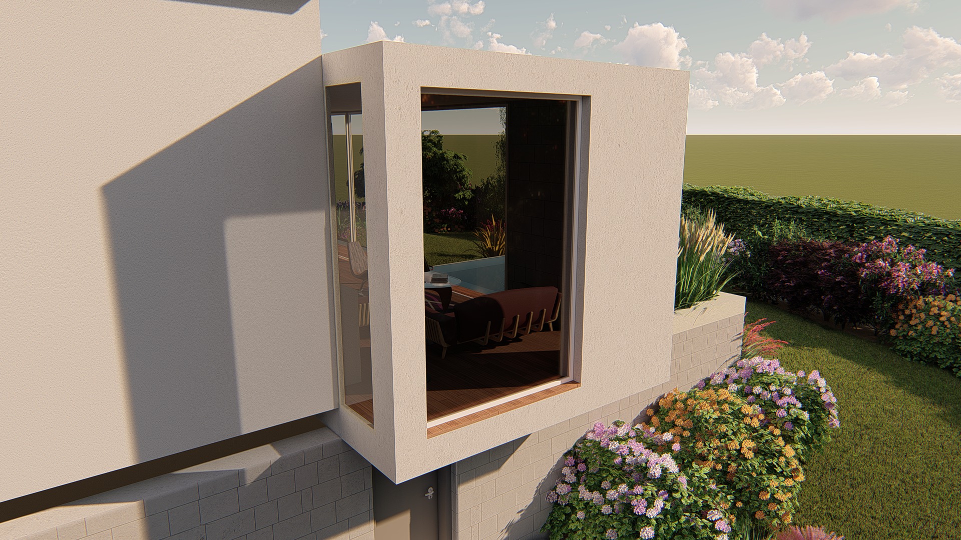 Vue à travers la véranda