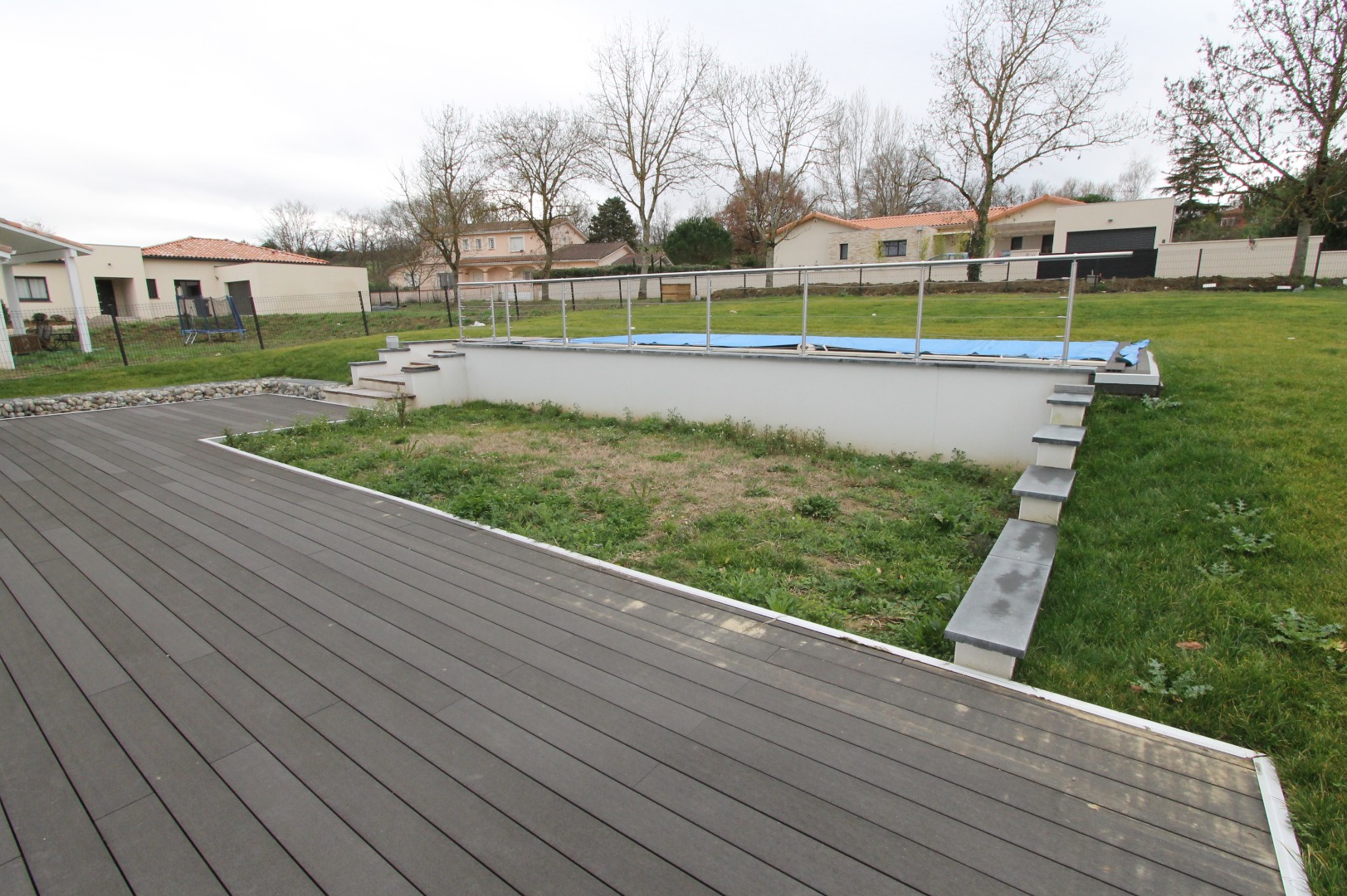Projet avant chantier, vue depuis la terrasse