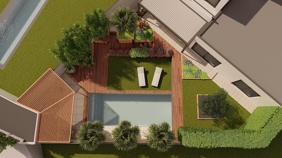 Conception : vue en plan du jardin